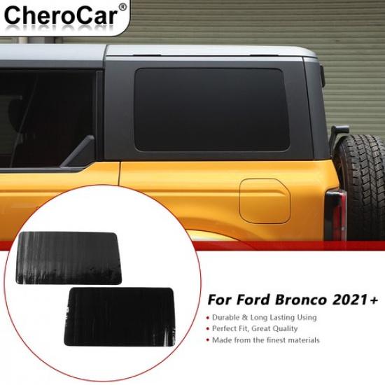 2PCS Exterior Rear Window Sticker Decal Trim  Fit for Bronco + Full Black