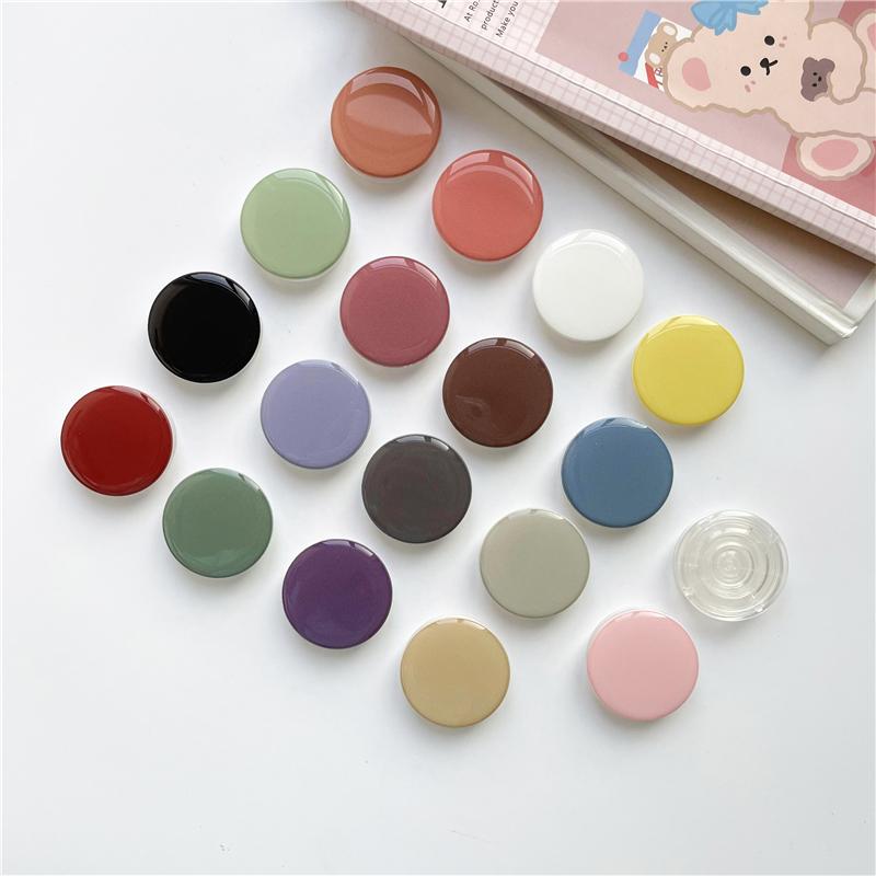 Düz Renk Lüks Parlak Cep Telefonu El Tutamağı Braketi Iphone 12 13 14 Xiaomi Huawei Telefonlar İçin Braket Açılır Telefon Tutucu