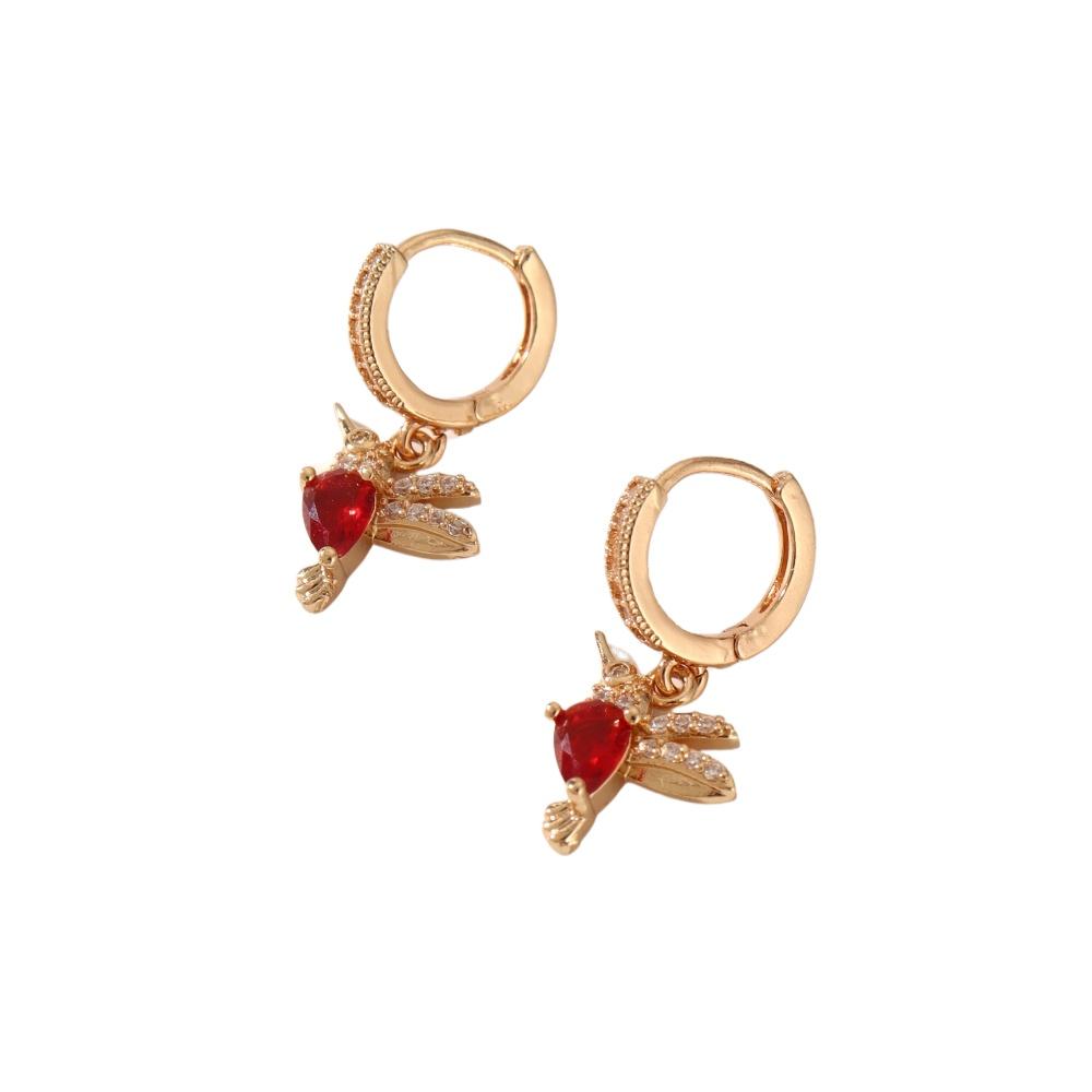 1 Pair Cute Bird Dangle Earrings for Women Cubic Zirconia Jewelry Daily Party Accessories