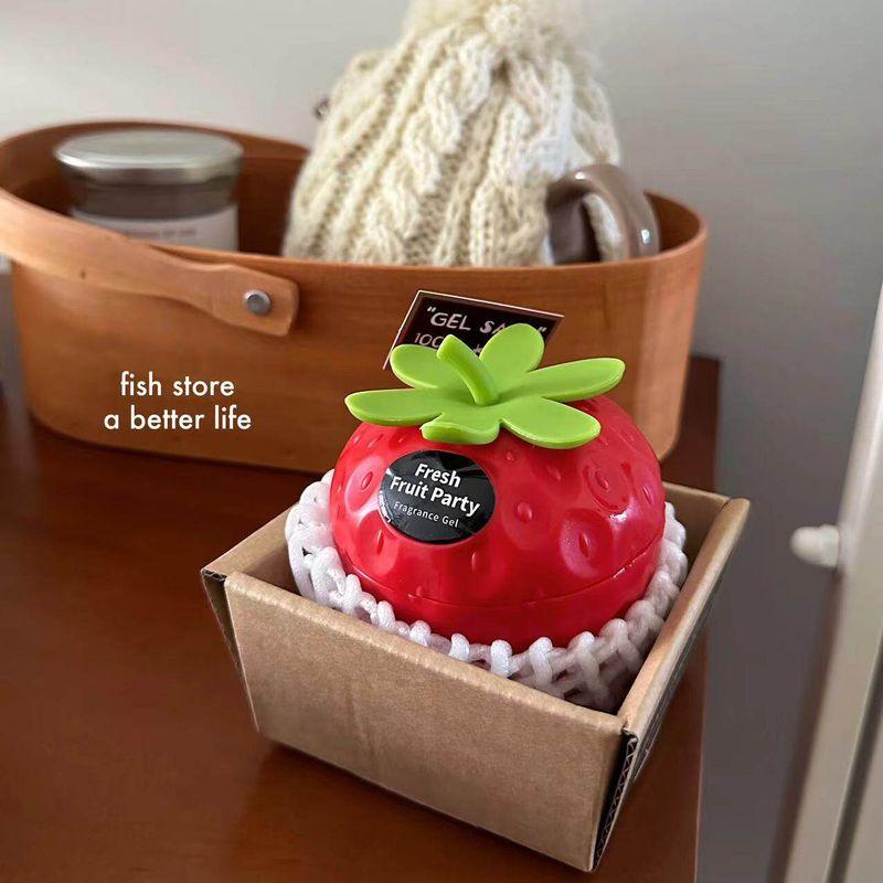 Desktop Fire-Free Aromatherapy Solid Balm For Home Indoor Long-Lasting Bathroom Odor Removal Handy Gadget Car Fragrance Ornaments [Strawberry Red] Fruit Aromatherapy 120g