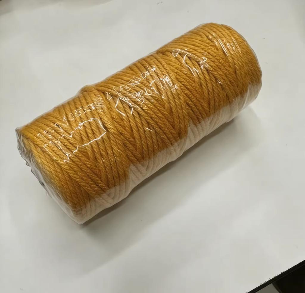 4mm Waterproof Hot Sale Colorful DIY Craft Twine Satin Cord Twisted Cord Natural Macrame Cotton Rope for Bags & Shoes