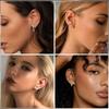 10 Pairs Hypoallergenic Flat Back Earrings for Women 18K Gold 20G Surgical Stainless Steel Cartilage Multiple Piercing Earrings