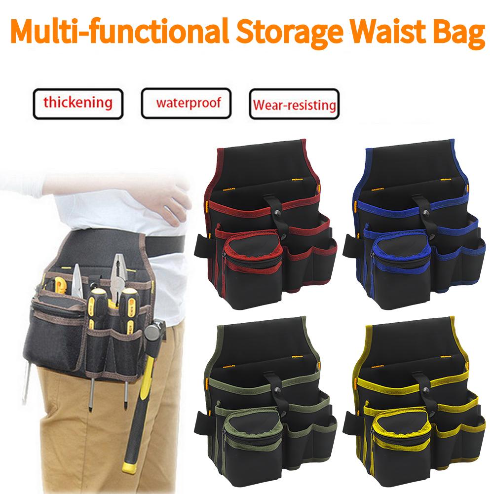 Electrician Tool Pouch Adjustable Buckle Belt Multi-Pocket Organizer Tool Storage Bag for Electricians Handymen Work Maintenance