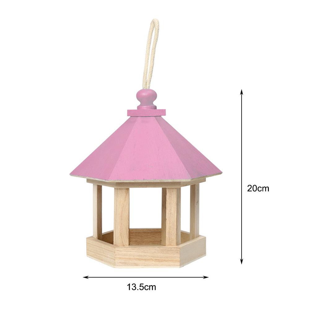 Bird Feeder Parrot Cage Wooden Seeds Food Container Birdhouse Storage Container Water Dispenser for Garden Villa Decoration
