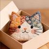 Patchwork Portable Coin Purse Small Size Cute Pattern Cat Storage Case Large Capacity Zipper Design Stationery Pouch Home