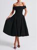 Women's European & American Off-the-Shoulder Backless Dress - Solid Color, Long and Sexy Fashion Style (2026 In Stock)