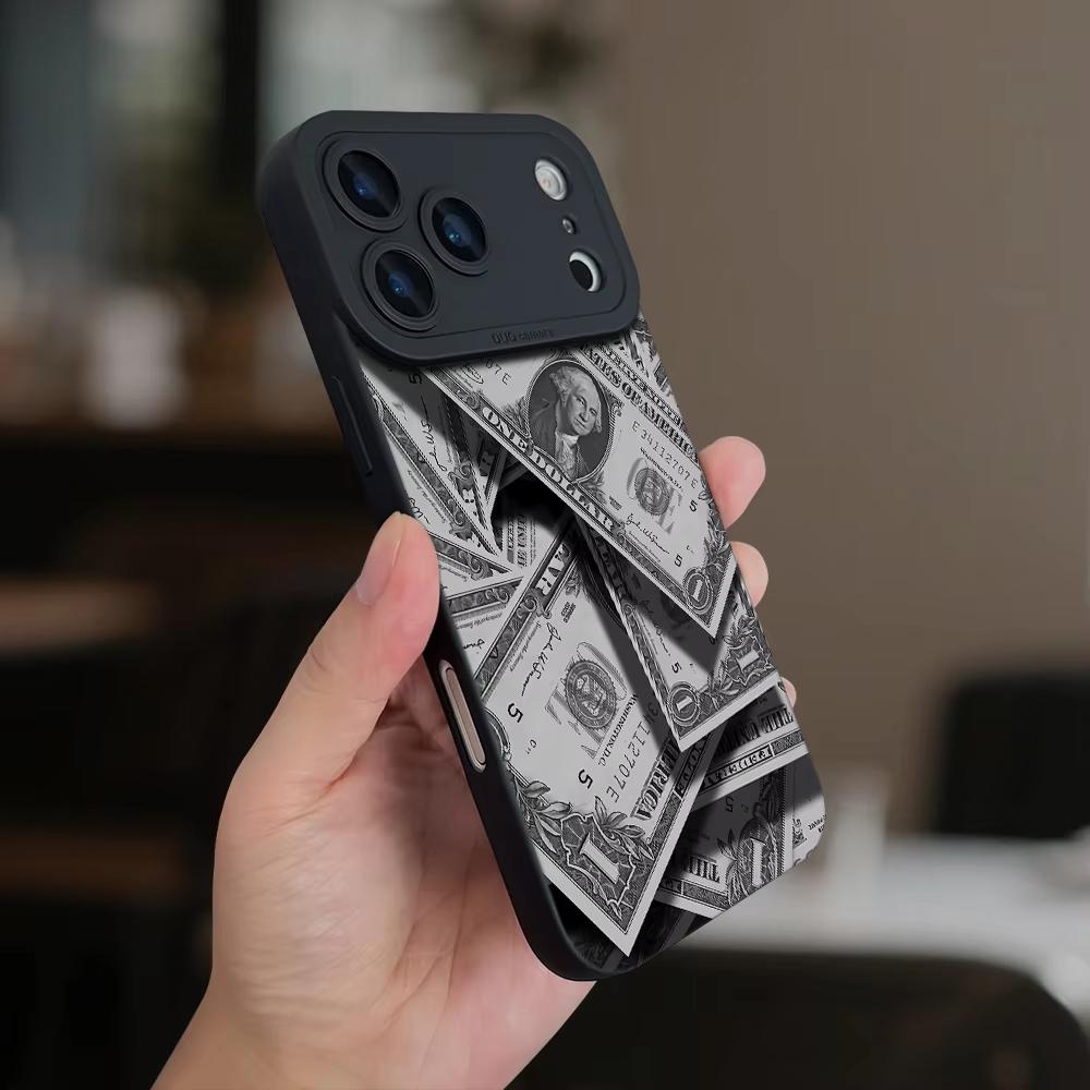 Monochrome 1 Dollar Bill Stack Money Print Phone Case For Samsung Galaxy S26 Ultra S25 S24 S23 S22 Plus S21 FE A16 A55 A35 Cover