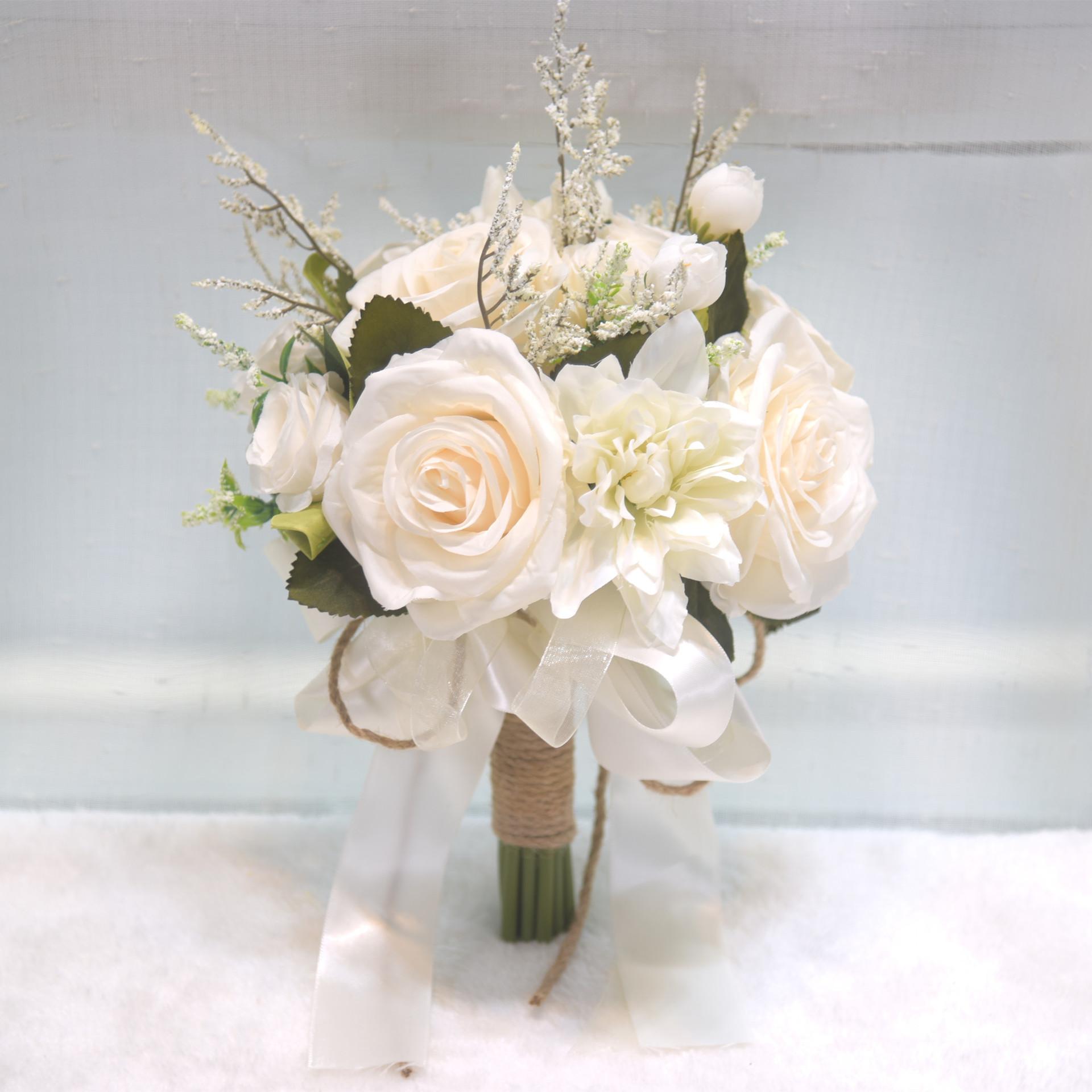 

Newborn Bridal Bouquet Korean Wedding Style Simulated Flowers Forest Wedding Dress Civil Ceremony Handmade Eco-Friendly Durable