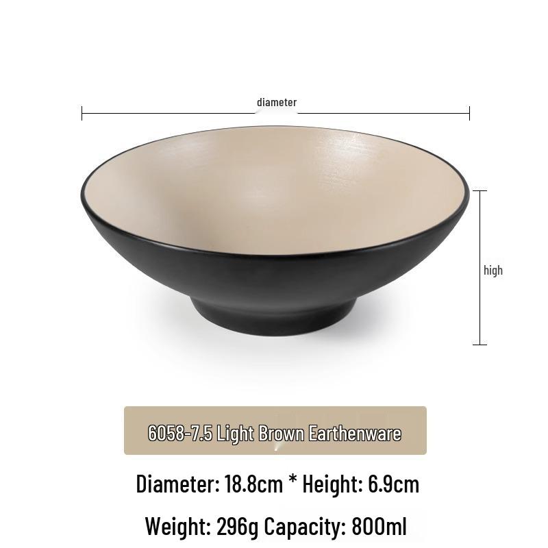 Large Frosted Melamine Ramen Bowl - Japanese-Style Restaurant Noodle Bowl for Mala Tang, Luosifen, Soup, and Rice Noodles