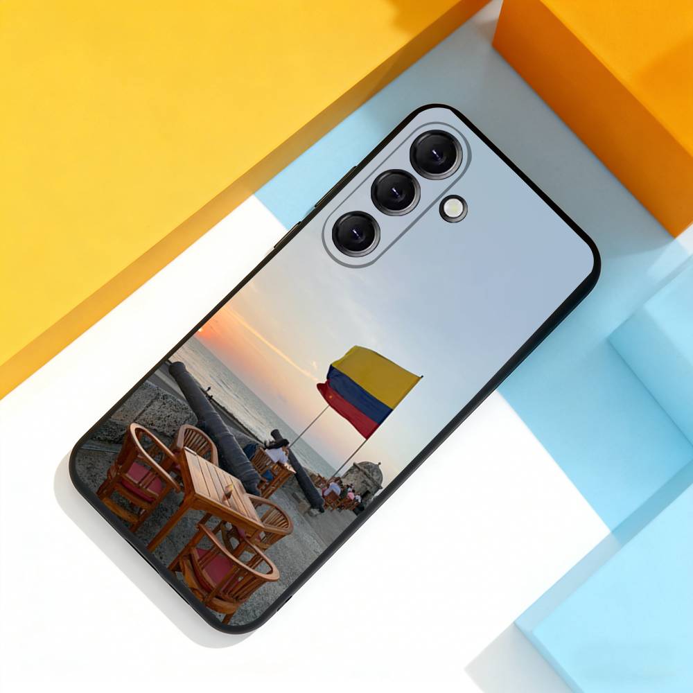 Colombia Flag MAP Phone Case For Samsung Galaxy A 73,72,51,53,52,71,22,5G,Note,J7,8,9 Soft Precise Hole Black Cover