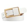 Solid Color Thin Waist Belt Metal Buckle Women Waistband Fashion Genuine Leather Belt  Daily