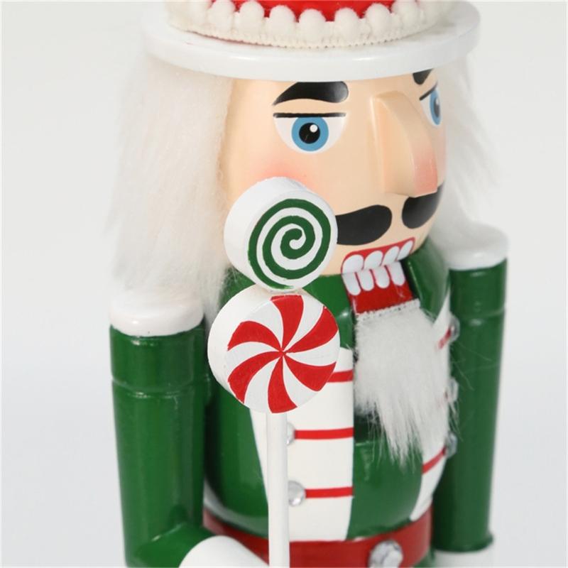 Christmas Nutcracker Wooden Retro Nutcracker Soldier Figurine Display for Kitchen Christmas Decorations