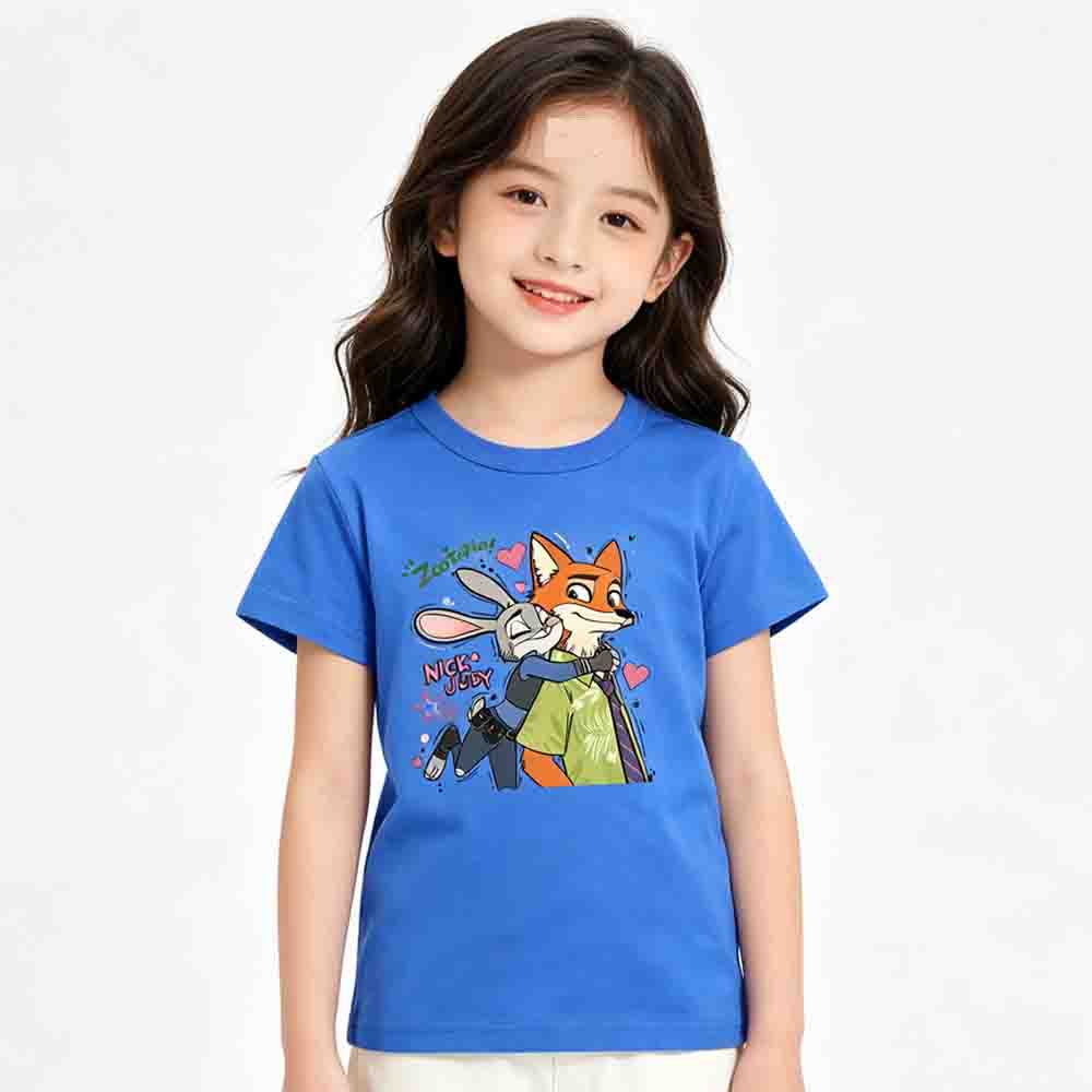 Kids Zootopia 2 Nick Judy Printing Cotton Tshirt