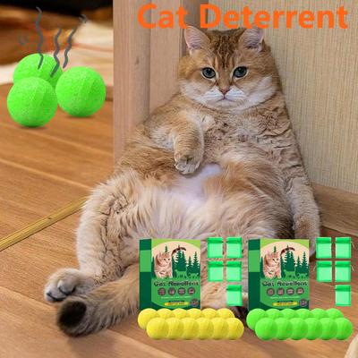 12X Cat Repellent Balls Aroma Balls with Peppermint Oil Dog Repellent Ball Keep Cats Out of Garden Yard for Furniture Protection
