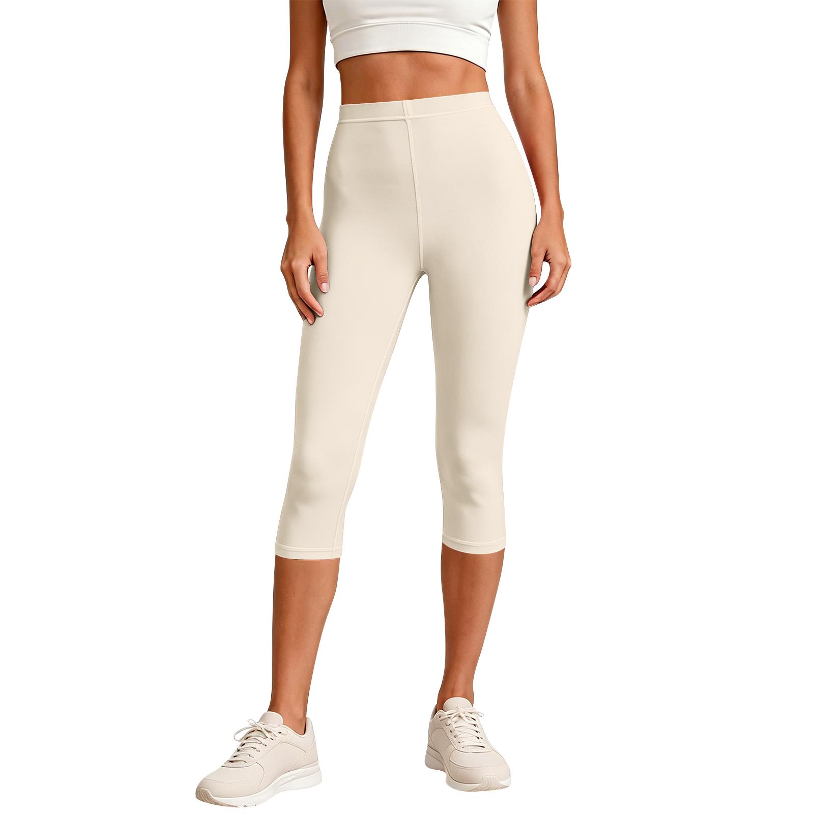 Women s High-Waisted Casual Pants  Sweatpants  Yoga  Pants L бежевый