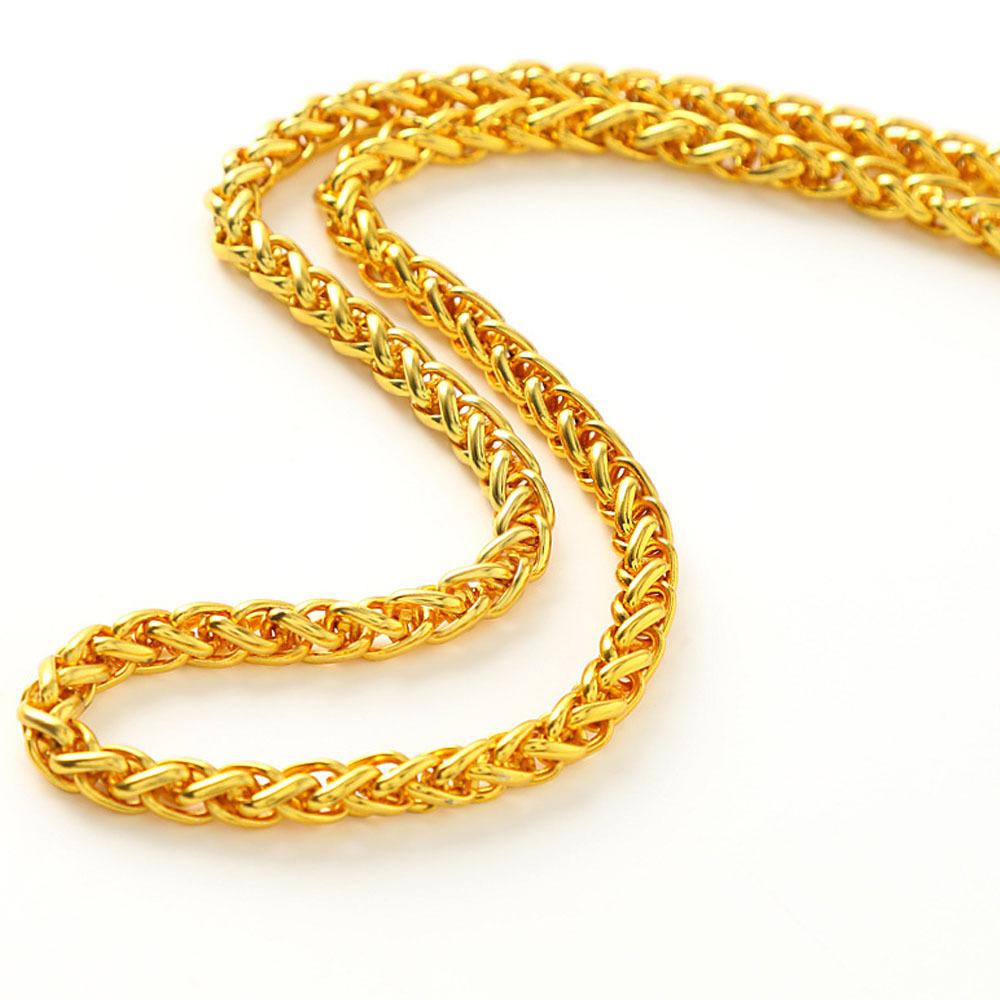 HNSP STAINLESS STEEL Twist Rope Chain Gold Color Necklace For Men Women Fashion Trends Accessories 3/4/5/6MM Thick