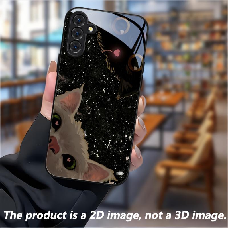 

Premium Tempered Glass Phone Case for Galaxy S20, S21, S22, S23, S24, S25 Series (FE, Ultra, Plus) — Cat & Starry Sky Theme. For Galaxy S26