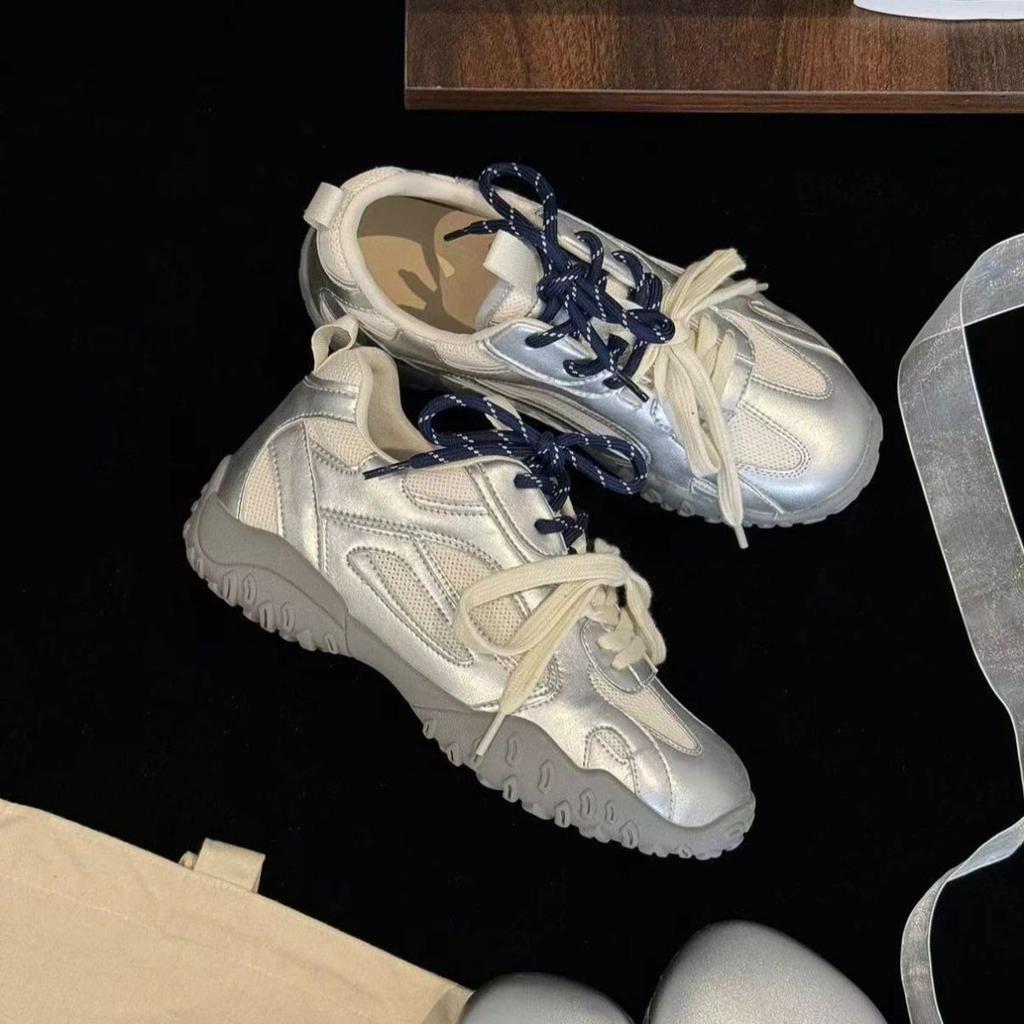 Forrest Gump shoes 2025 new inner height increase classic round head breathable fashion versatile comfortable niche dopamine women's shoes