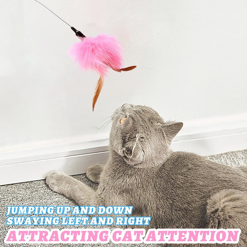 Relieves Boredom Since High Teasing Cat Stick Cat Toys Collar Collar Teasing Cat Artifacts Bite-resistant Feather Wire Teasing Cat Stick