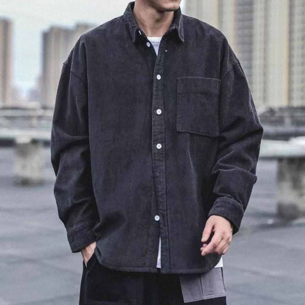 Corduroy Long-sleeved Shirt Men's Casual Loose Men's Work Shirt Jacket