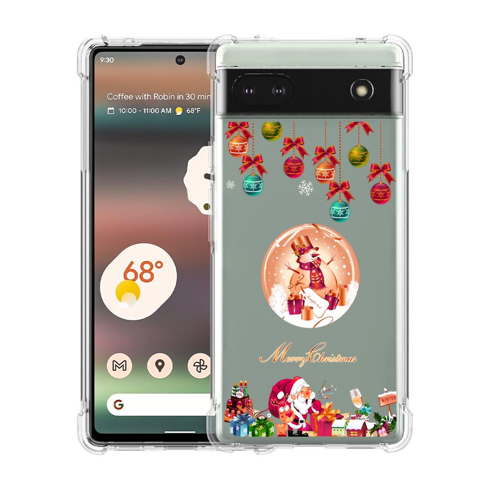 Christmas Four-Corner Drop-Proof TPU Case for Google Pixel 8 Mobile Phone - Festive Design
