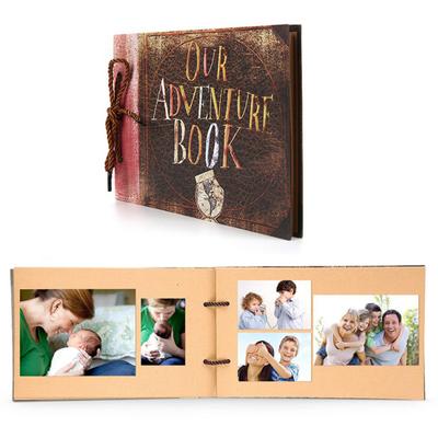DIY Scrapbook Photo Album Adventure Book with Box Humanized Design Retro Style Paper Adventure Book Scrapbooking Supplies