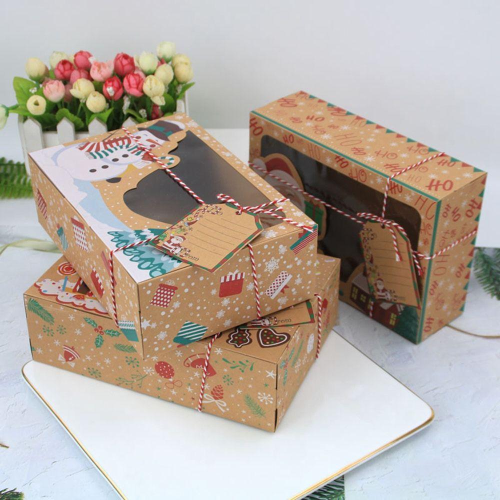 Window Dessert Cake Tool Treat Boxes Cookie Food Packing Bakery Boxes Christmas Gift Boxes Gift Bag