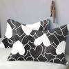3pcs Bedding Set Black White Love Heart 3D Printed Cozy Duvet Cover Set King Queen Twin Single Size Birthday Gift Bedroom Decor