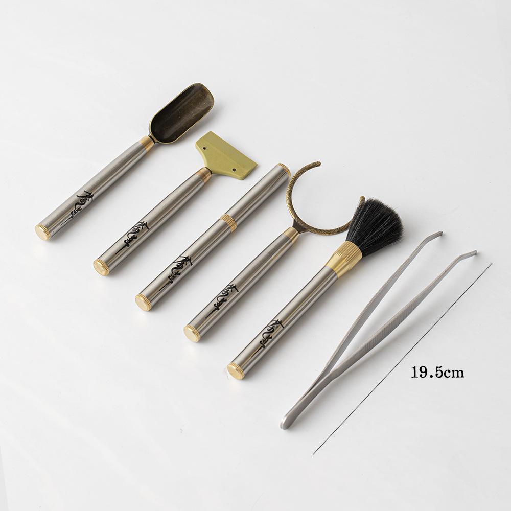 

Metal Tea Six Gentlemen Traditional Tea Making Tools Tea Tool Set Household Teaware Utensils Kung Fu Tea For Tea Supplies Gift