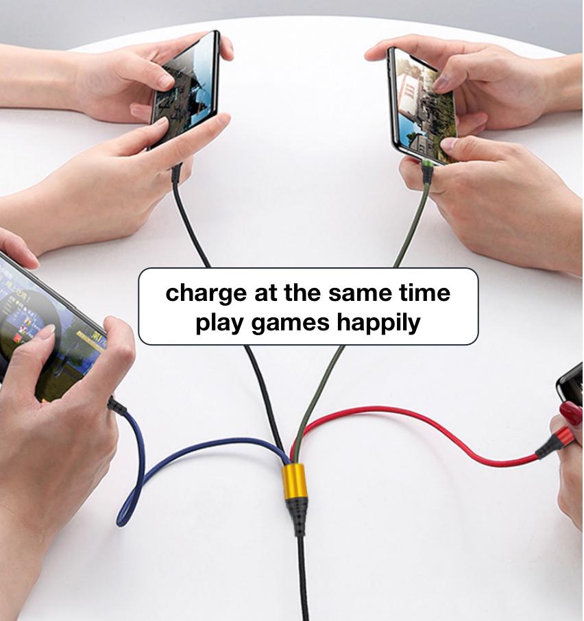 GIMIRO 4 in 1 USB Cable [120cm]Fast Charging Type C USB C Cables for Android Phones Compatible with Huawei Samsung Xiaomi Google i,Phone