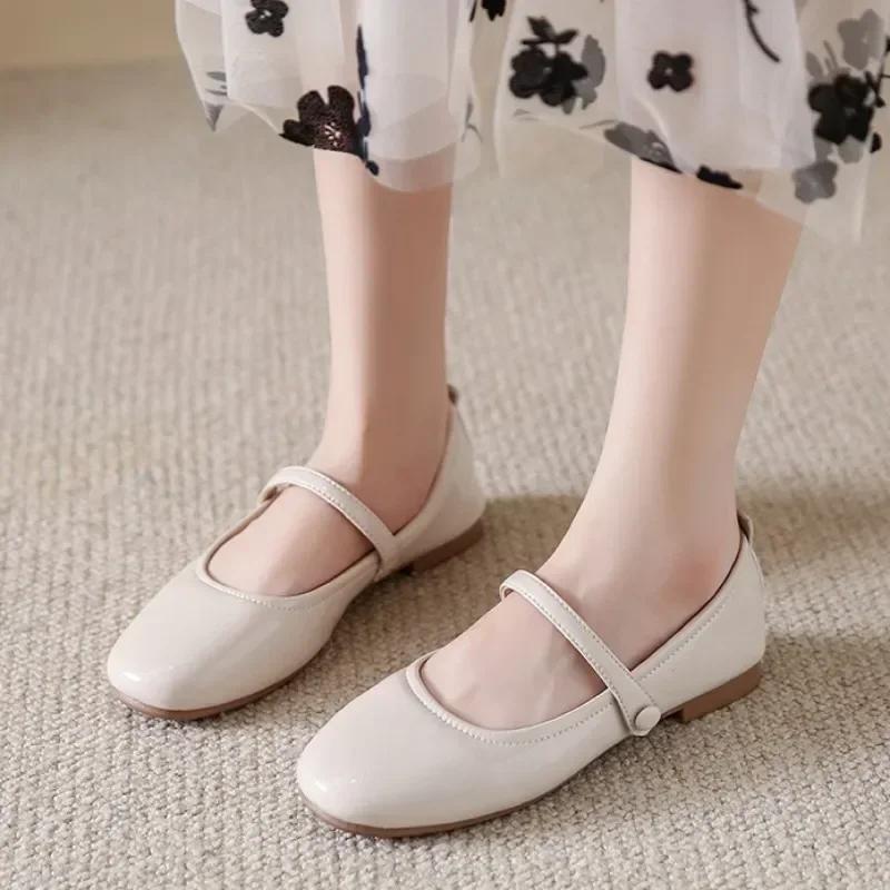 

Мода 2024 года, новые туфли на плоской подошве, женские повседневные туфли для балета, сандалии, осеннее дизайнерское платье, неглубокая ходьба, женские 35 бежевый