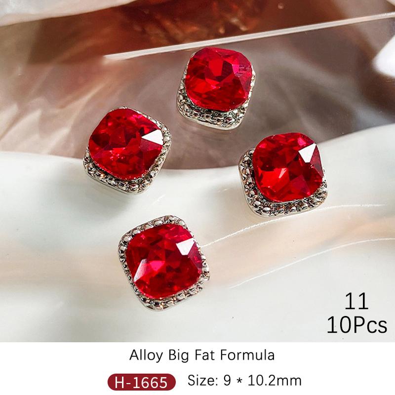 

10 шт. год украшения для ногтей красный маникюр алмаз блестящий разные стили ногтей шарм сделай сам