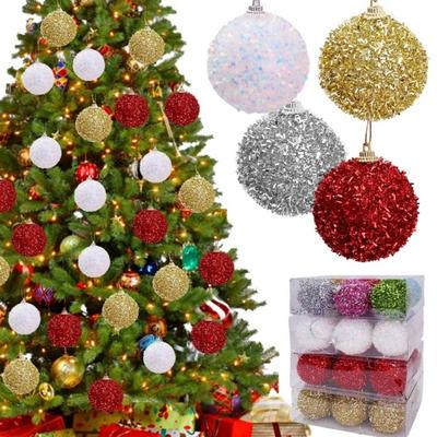 6Pcs/Set Creative Christmas Decoration Pendant Shiny Solid Color Christmas Tree Decoration Shatterproof 6cm