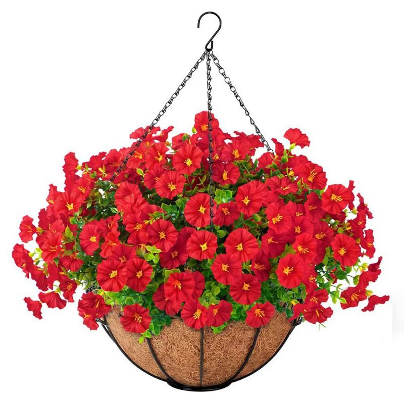 Artificial Morning Glory Hanging Basket Decor Home Hotel Wedding Party Outdoor Garden Decoration