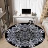1PC Mandala Pattern Office Round Rug, Non Slip, Soft and Durable Office Rug for Interior Decoration, Perfect for Office