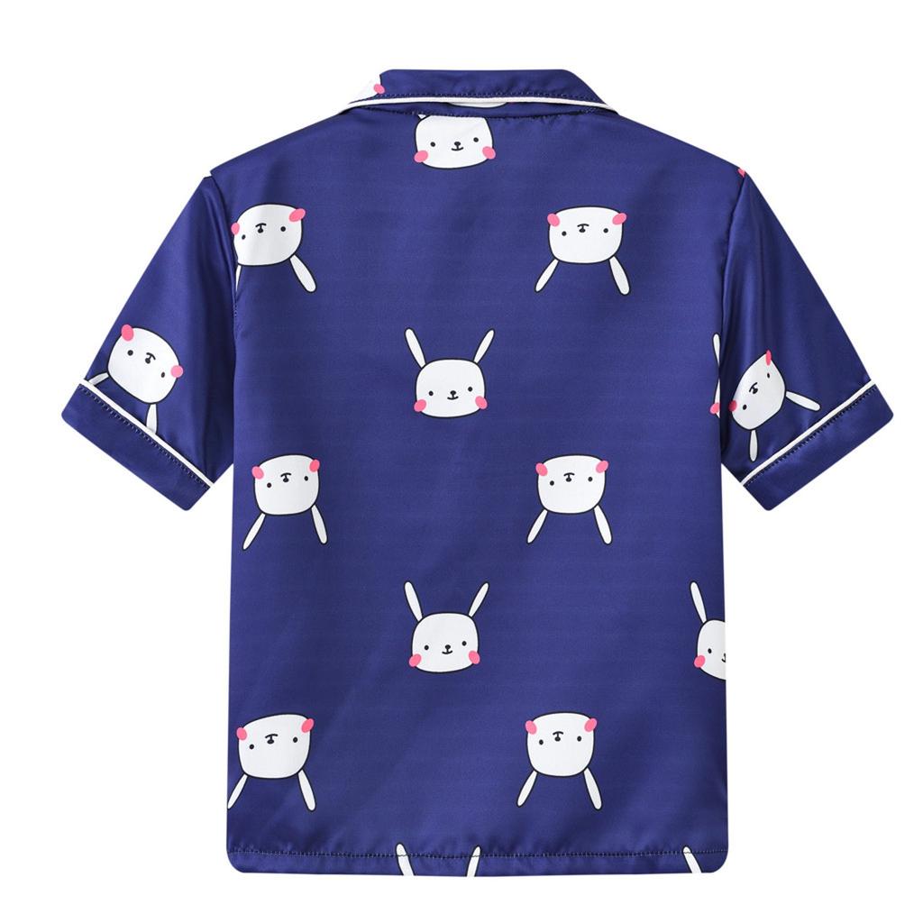 Toddler Children Baby Boys And Girls Printed Pajamas T Shirt Shorts Set