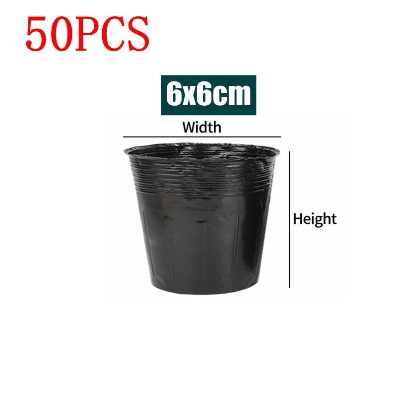 10/50/100Pcs Nursery Pot Garden Plastic Plant Seedling Cup Disposable Nutrient Bag Thickened Black Flowerpot Nutritional Bowl
