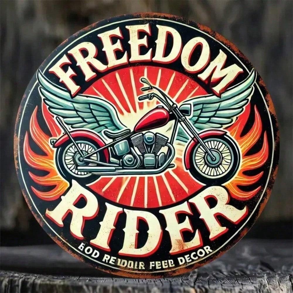 

8 Inch Vintage Metal Round Wall Sign Retro Aluminum Art for Garage Man Cave Bar Cafe різнокольоровий
