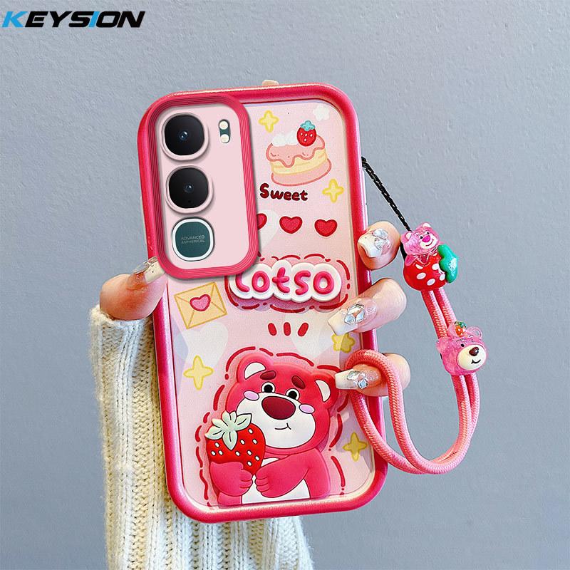 

KEYSION Shockproof Case for VIVO Y21d with Lanyard Soft Silicone Cute 3D Cartoon Doll Phone Back Cover for VIVO Y21D for VIVO Y21d
