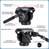 Fotopro Panoramic Fluid Head Drag Pan Head Video Camera Tripod with QR Plate for Vlogging and Live Streaming Video Shooting (MH-6S)