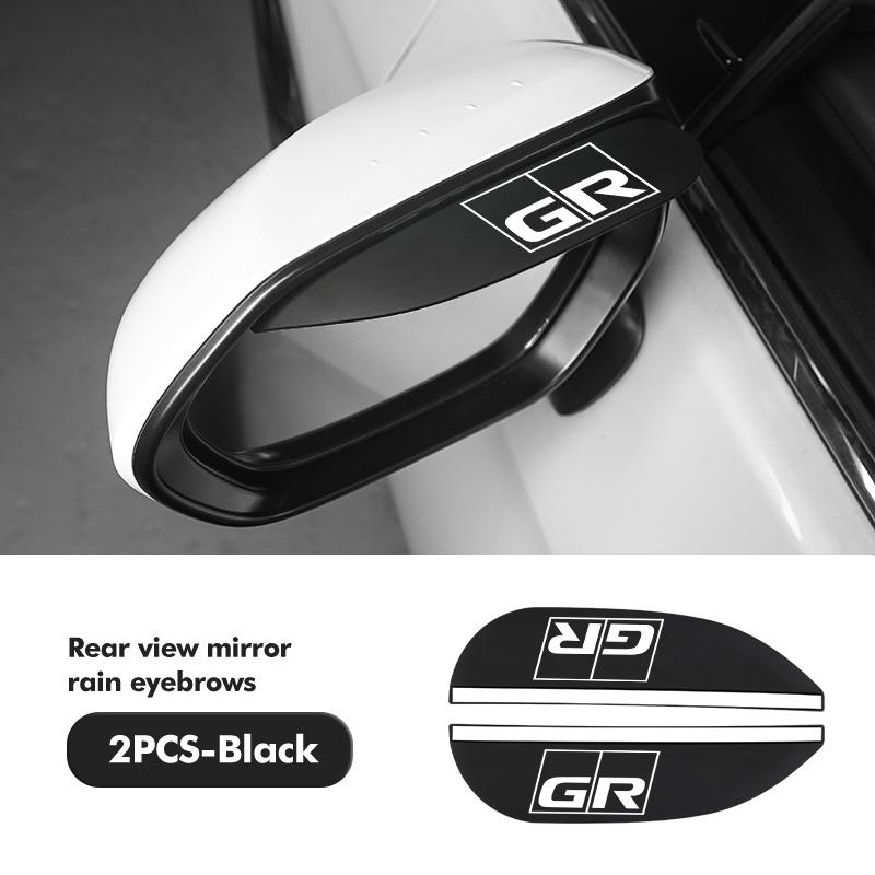 For Toyota 2PCS Soft Rubber Rearview Mirror Rain Eyebrow Styling Accessories GR MN Crown RAV4 Yaris Land Cruiser Corolla Prius