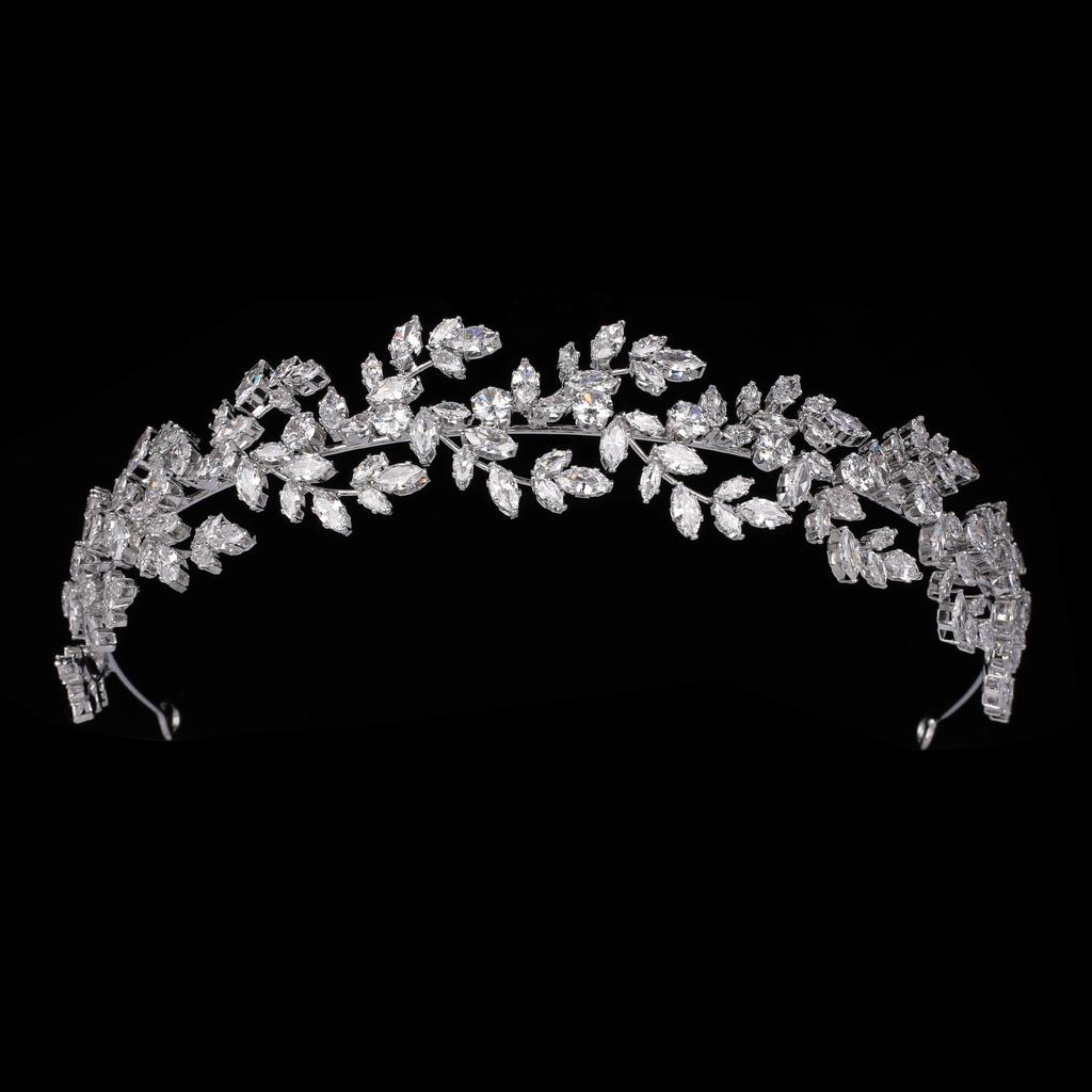 Echsio Simple Hairbands Women Hair Jewelry Bridal Wedding Hair Accessories Cubic Zircon Tiaras and Crown BC6130 Corona Princesa