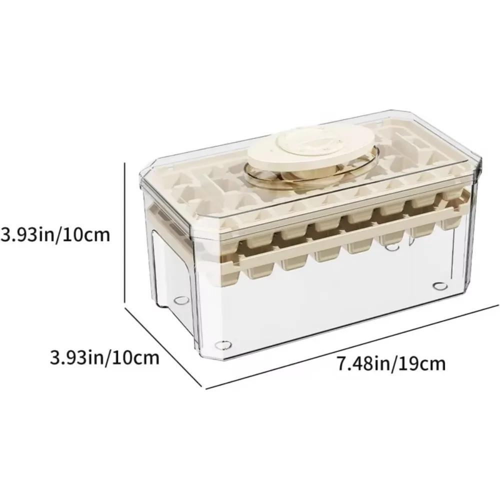 Household PP Ice Cube Tray 64 Grids with Lid Ice Bucket Large Capacity Easy To Use Ice Cube Mold Ice Maker