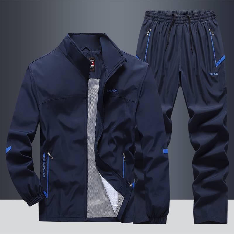 Men's Tracksuit Sports Suit Jacket+Pant Sportswear Sets Spring Autumn 2 Piece Sweatsuit Male Outdoor Train Clothing