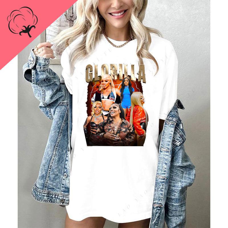 

Ropa De Mujer Rap Singer GloRilla Fans Tshirt Vintage Cotton Funny Graphic Tshirts Summer New Fashion Short Sleeve Harajuku Top S