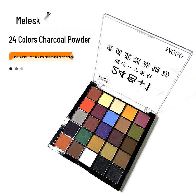 Ni O Ni 12-Color Artist Sketching Charcoal and Graphite Powder Cake Set