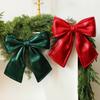 25cm Christmas Tree Bow Decoration Sparkling Glitter Ribbon Bow Knot Xmas Tree Hanging Pendant DIY Wreath Home Party Decorations