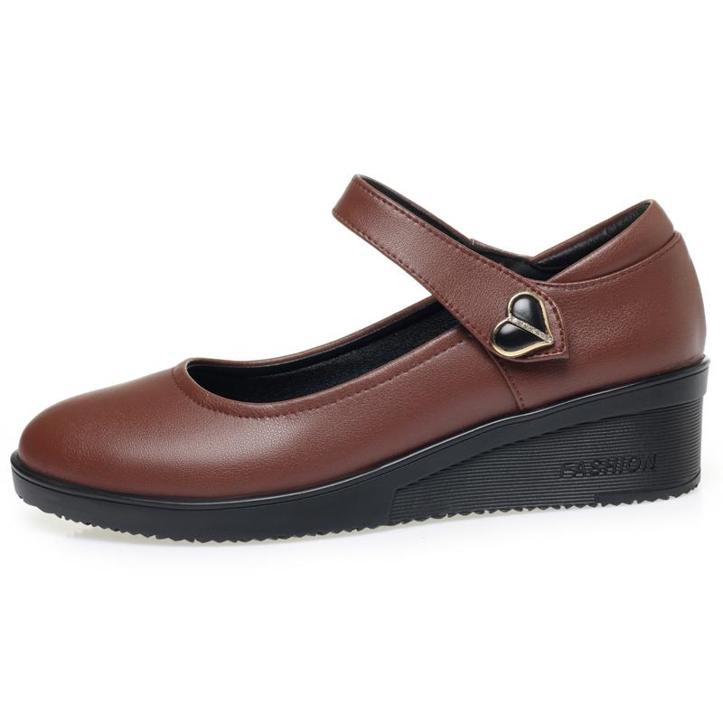 Fashion AIYUQI 2025 new female shoes Thick heel shallow-mouth women's loafers Large size Mary Jane mother leather shoes