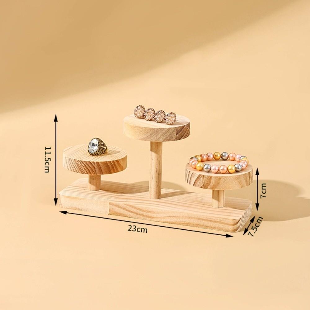 Wood Walnut Jewelry Rack Multi Round Versatile Desktop Display Stand Multi-layer Stepped Plant Display Rack Ornaments Display