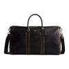 Compass 45 Double Zipper Opening and Closing Metal Accessories Leather Handbag Large Size Unisex Couple Style Dark Coffee Color